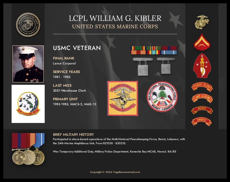 Kibler Military Service Plaque